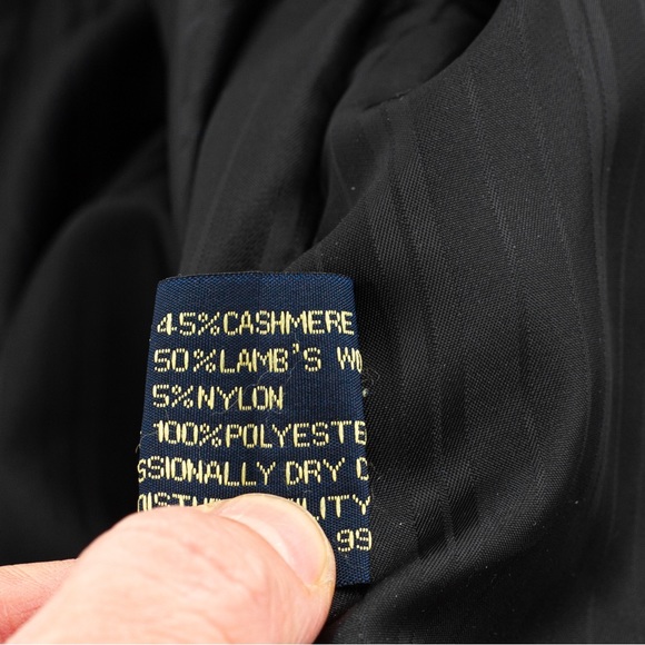 Luxury hand tailored cashmere lamb’s wool blend charcoal coat 44R Norman Wells - Picture 14 of 15